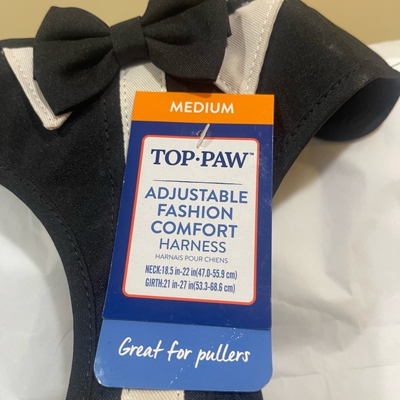 Top Paw Black and White Adjustable Dog Harness - Picture 3 of 6